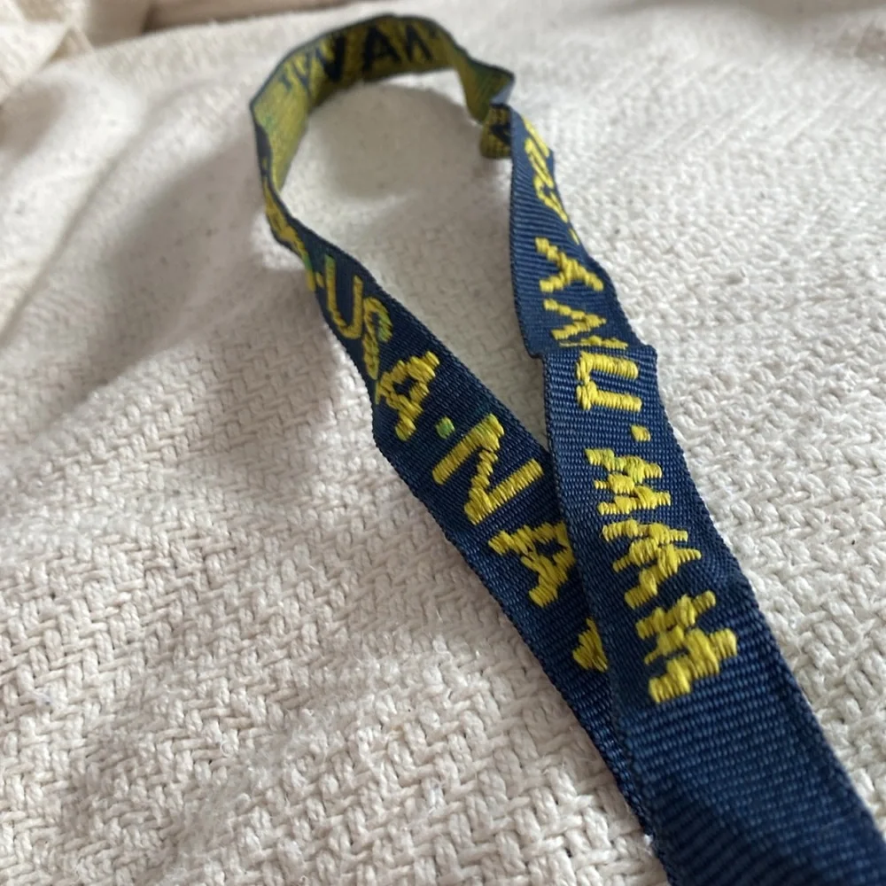 Vintage US NAVY navy and yellow lanyard